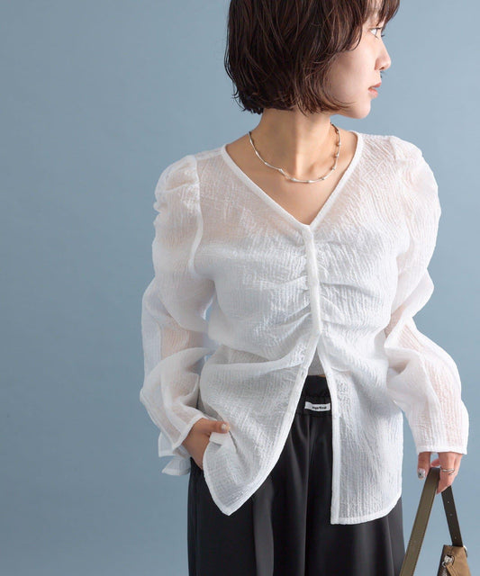 【mystic】V字褶皺襯衫