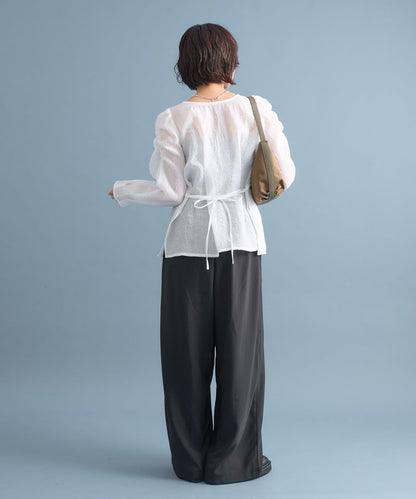 【mystic】V字褶皺襯衫