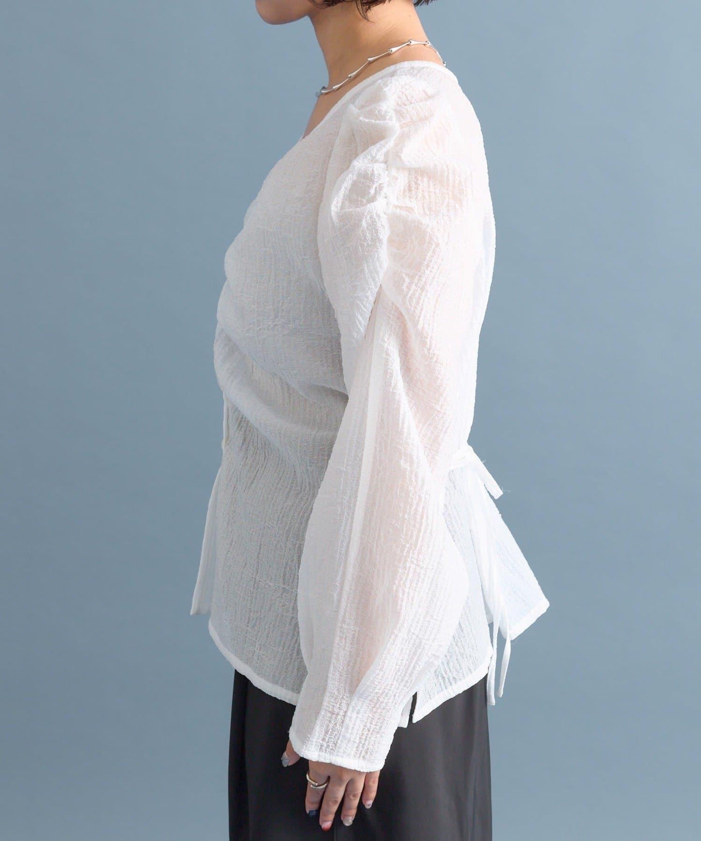 【mystic】V字褶皺襯衫