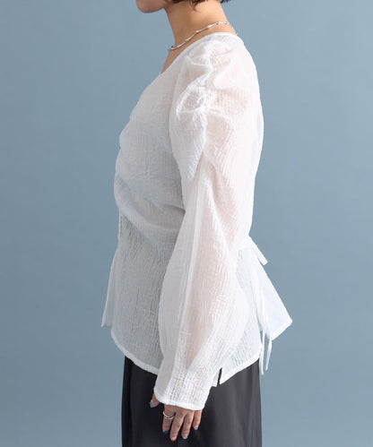 【mystic】V字褶皺襯衫