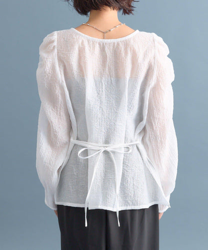 【mystic】V字褶皺襯衫