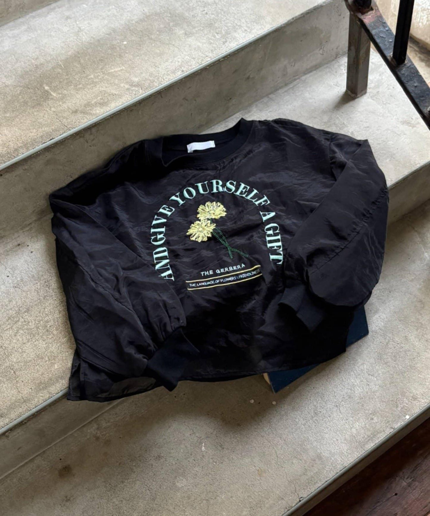 【KIDS】刺繡歐根紗疊層長袖T恤