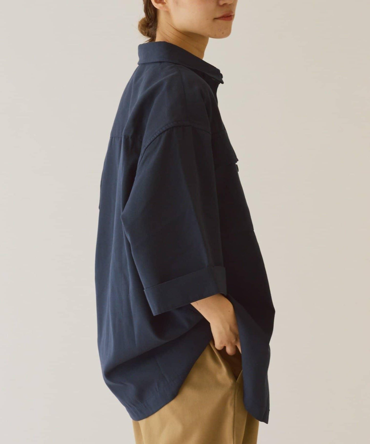 【GEVACO】寬鬆版型半袖工裝襯衫