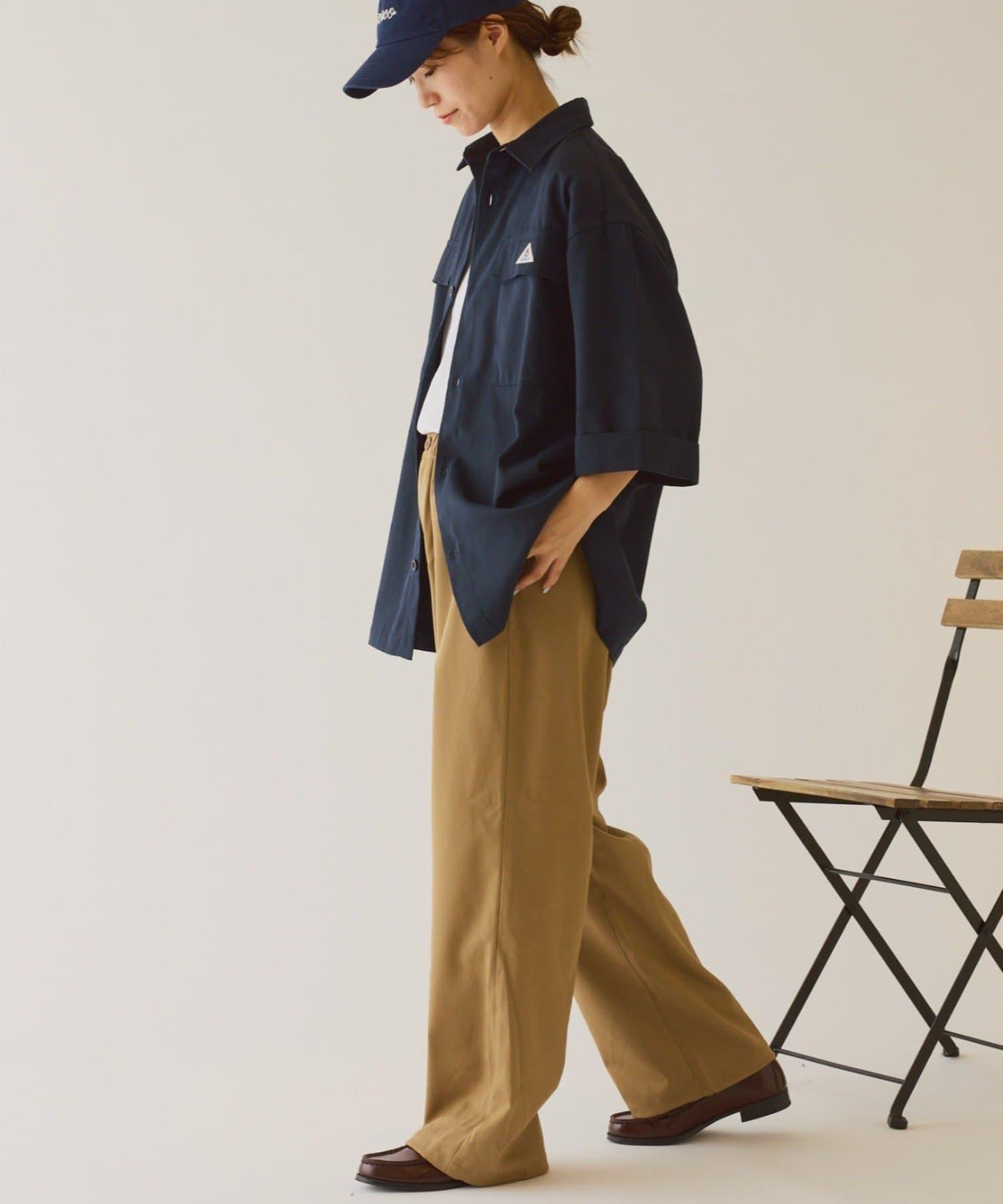 【GEVACO】寬鬆版型半袖工裝襯衫