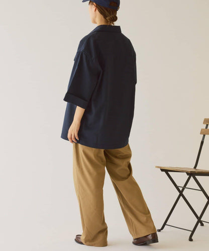 【GEVACO】寬鬆版型半袖工裝襯衫