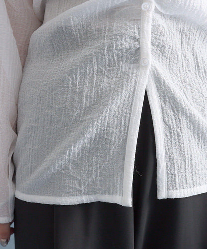 【mystic】V字褶皺襯衫