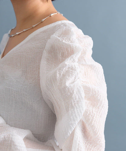 【mystic】V字褶皺襯衫