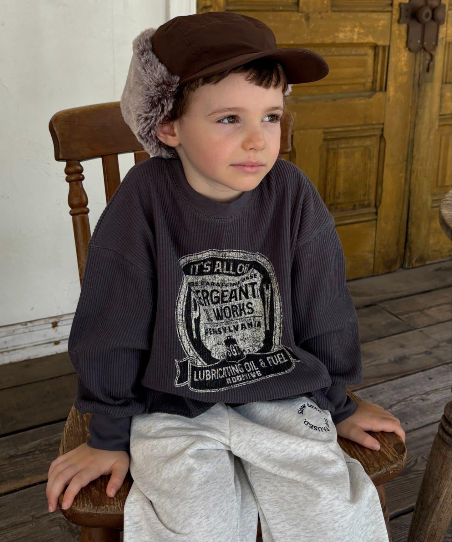 【KIDS】【平價】印花羅紋長袖T恤