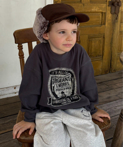 【KIDS】【平價】印花羅紋長袖T恤