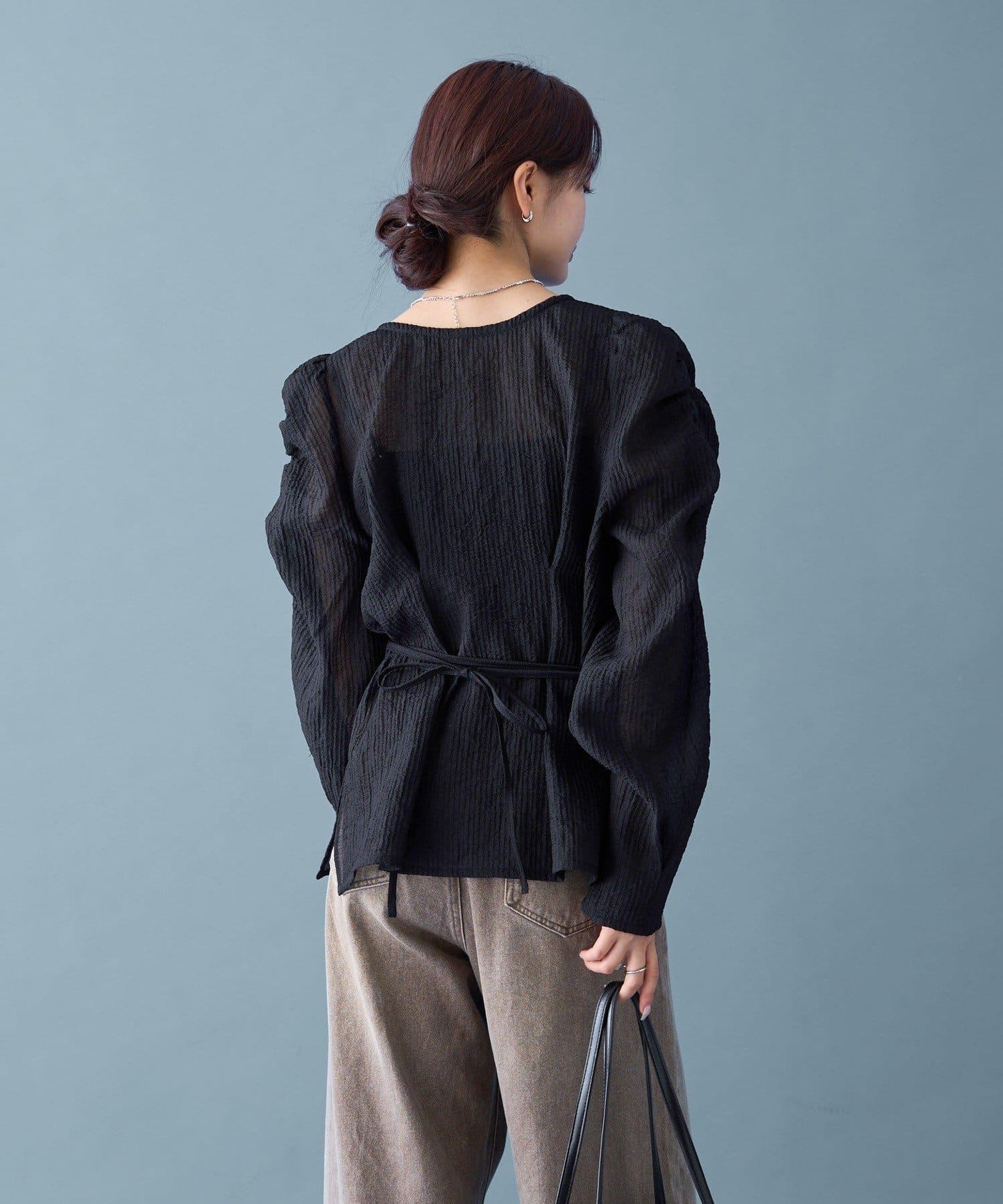 【mystic】V字褶皺襯衫