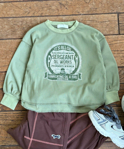 【KIDS】【平價】印花羅紋長袖T恤