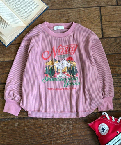 【KIDS】【平價】印花羅紋長袖T恤