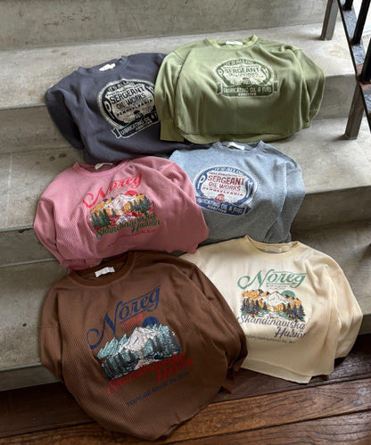 【KIDS】【平價】印花羅紋長袖T恤