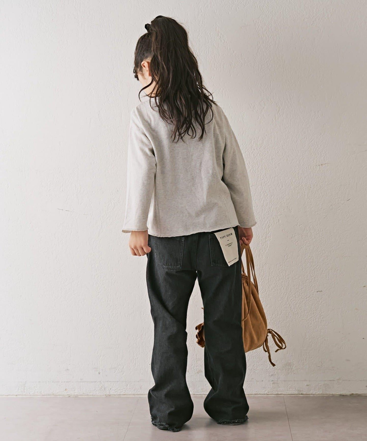 【KIDS】水洗工藝愛心圖案長袖T恤