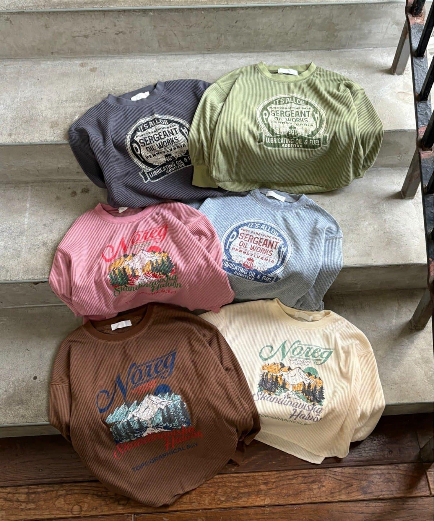 【KIDS】【平價】印花羅紋長袖T恤