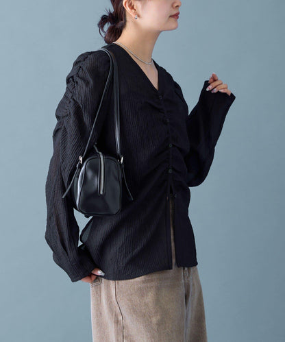 【mystic】V字褶皺襯衫