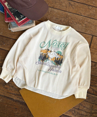 【KIDS】【平價】印花羅紋長袖T恤