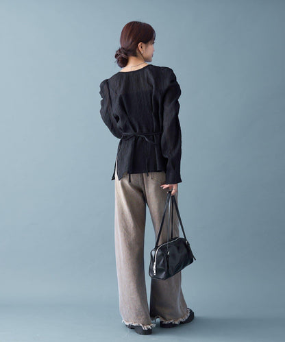 【mystic】V字褶皺襯衫