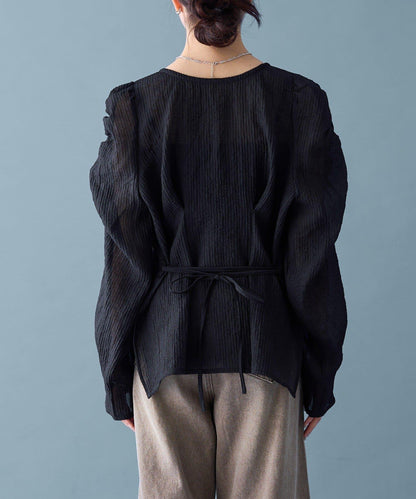 【mystic】V字褶皺襯衫