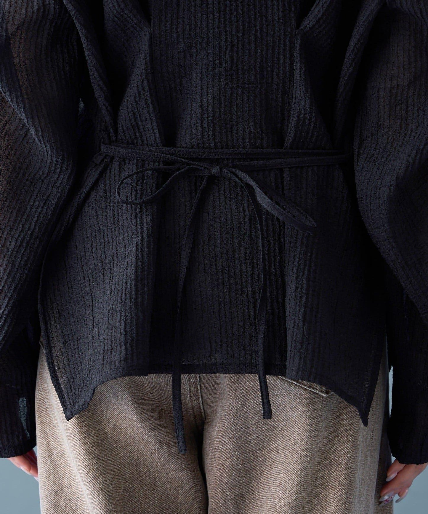 【mystic】V字褶皺襯衫