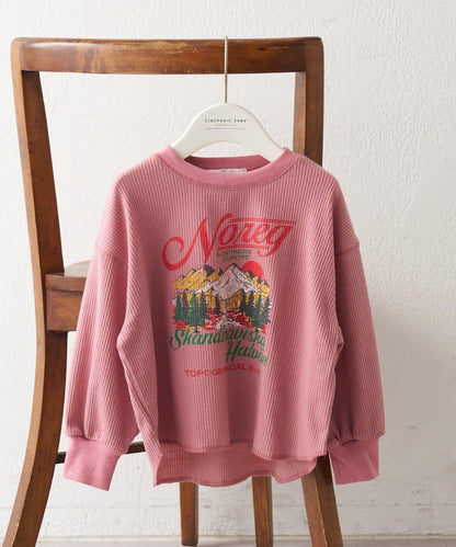 【KIDS】【平價】印花羅紋長袖T恤