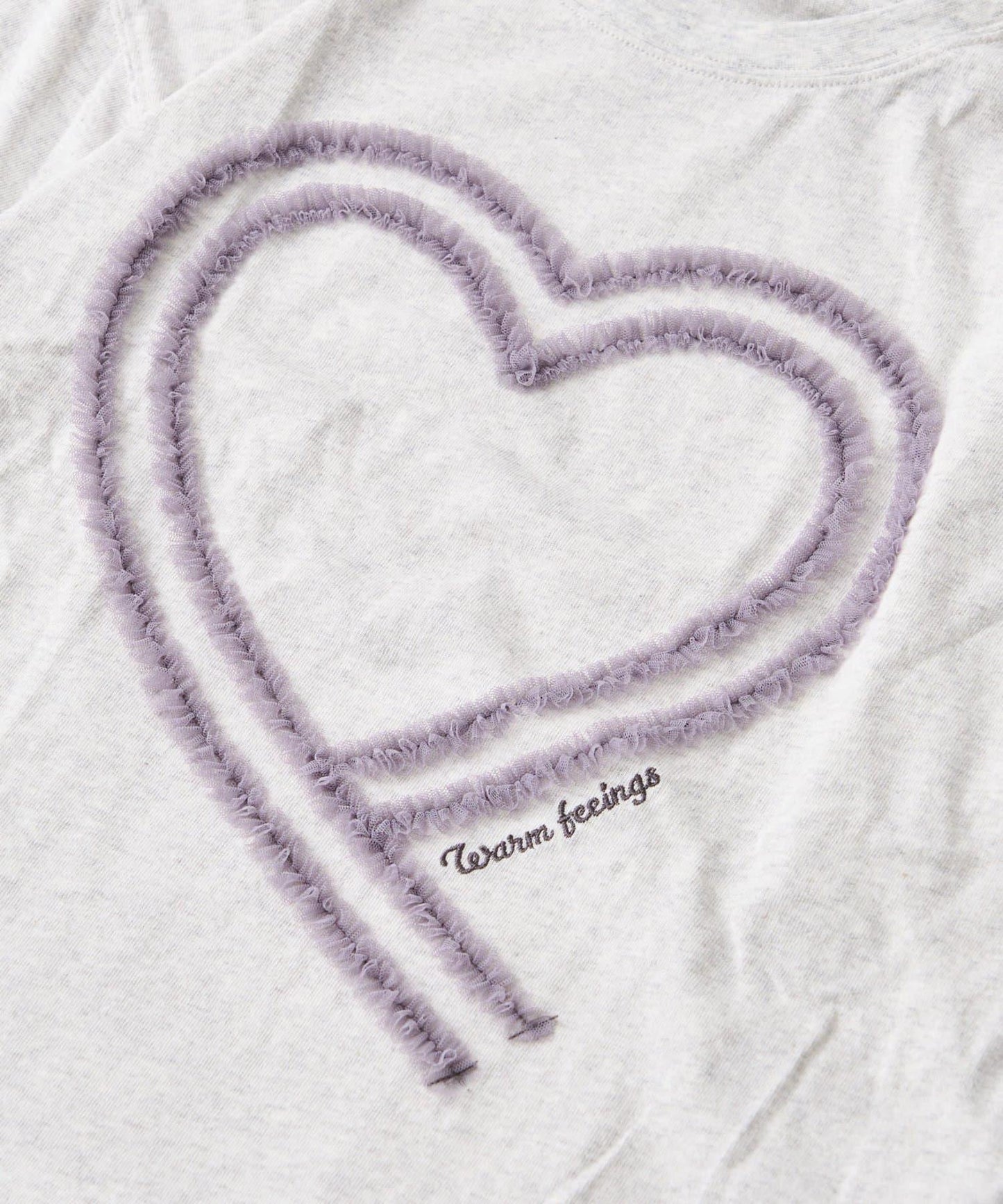 【KIDS】水洗工藝愛心圖案長袖T恤