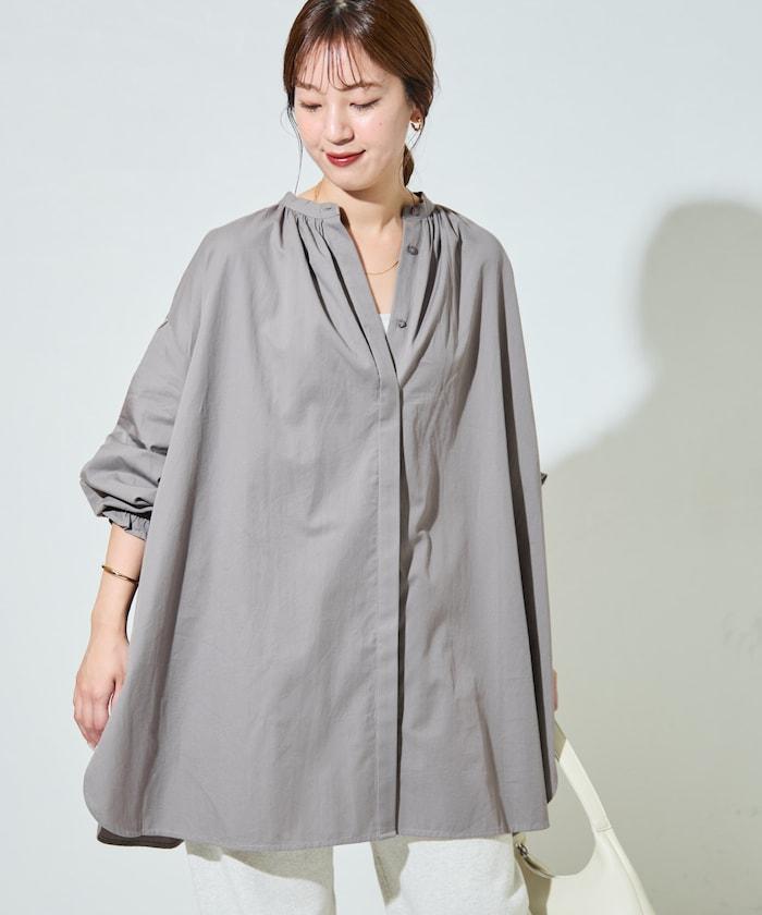 印度棉斜紋褶皺泡泡袖襯衫