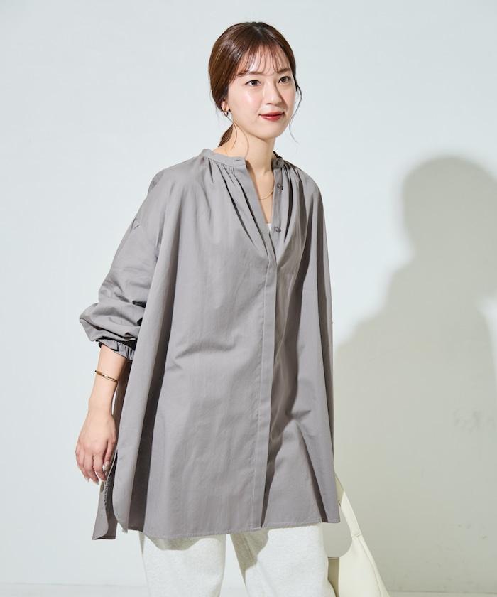 印度棉斜紋褶皺泡泡袖襯衫