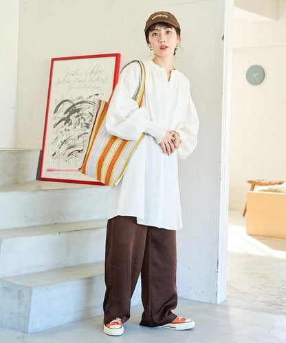 印度棉斜紋褶皺泡泡袖襯衫