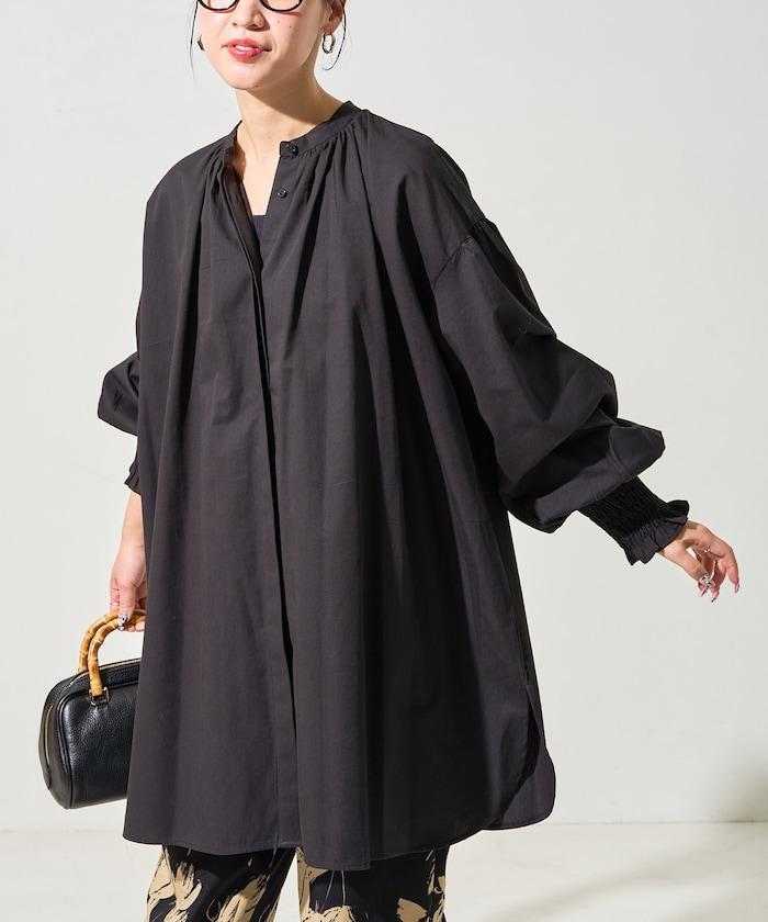 印度棉斜紋褶皺泡泡袖襯衫