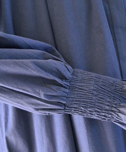 印度棉斜紋褶皺泡泡袖襯衫