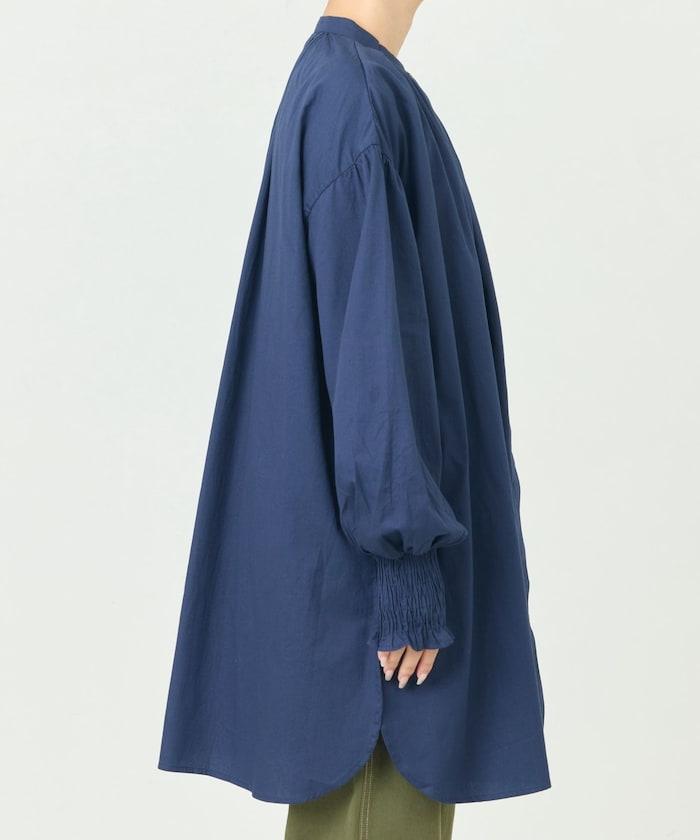 印度棉斜紋褶皺泡泡袖襯衫