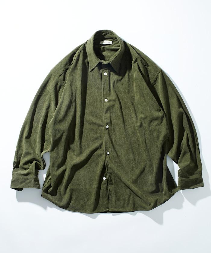 寬鬆版型燈芯絨常規領襯衫