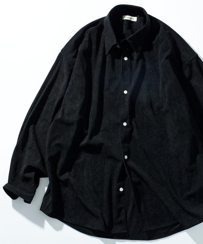 寬鬆版型燈芯絨常規領襯衫