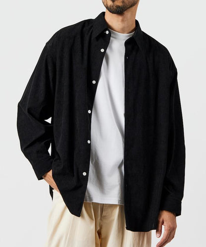 寬鬆版型燈芯絨常規領襯衫