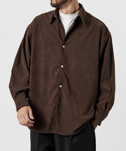 寬鬆版型燈芯絨常規領襯衫
