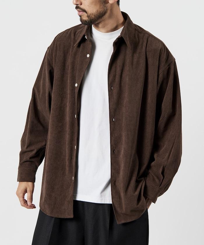 寬鬆版型燈芯絨常規領襯衫