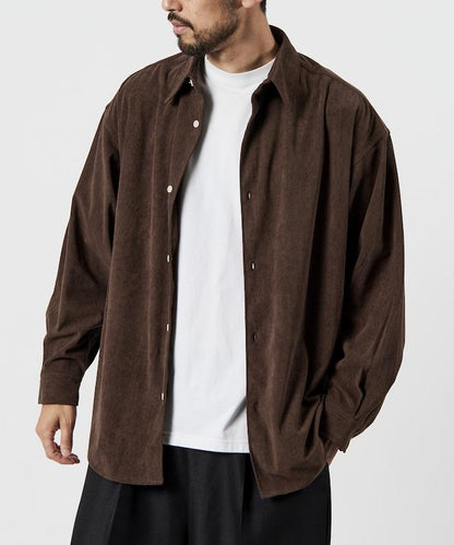 寬鬆版型燈芯絨常規領襯衫