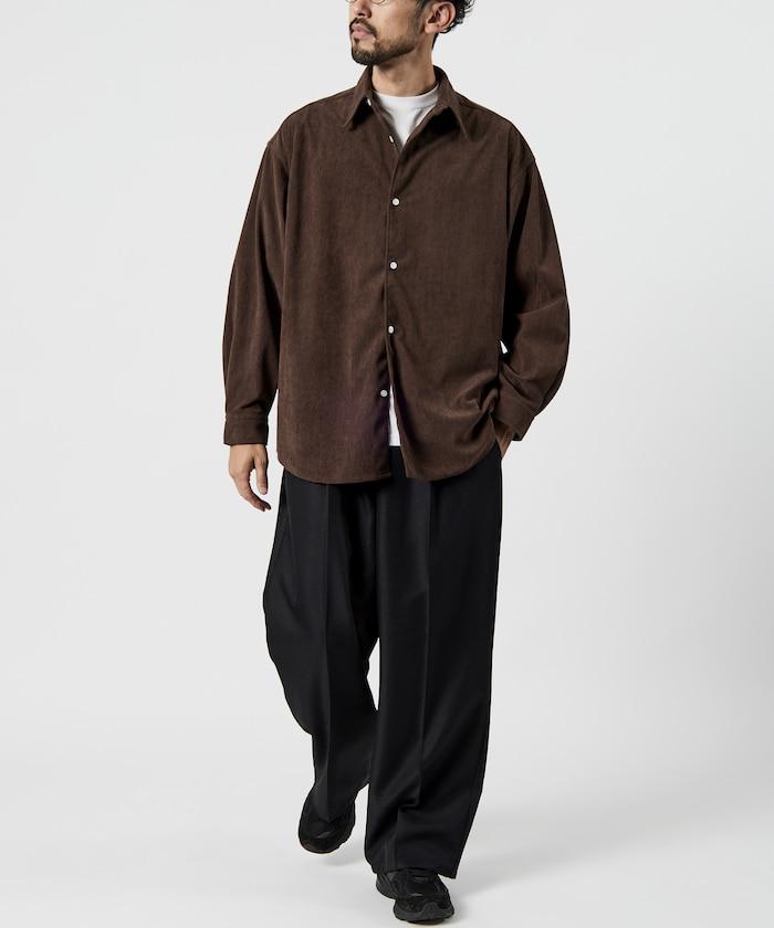 寬鬆版型燈芯絨常規領襯衫