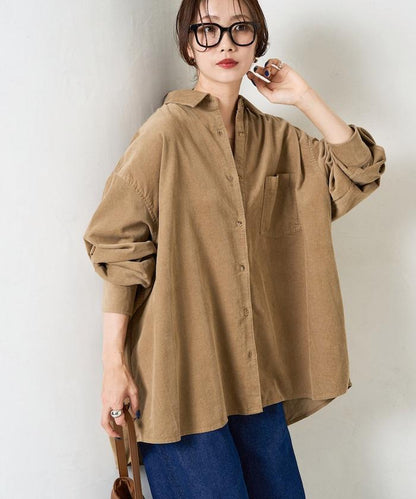 燈芯絨寬鬆襯衫