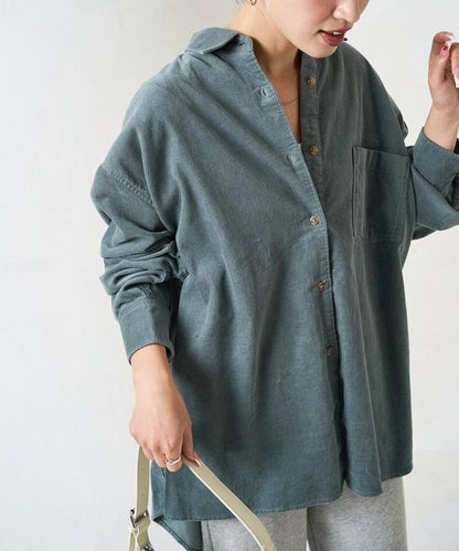 燈芯絨寬鬆襯衫