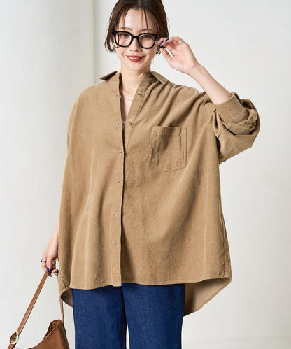 燈芯絨寬鬆襯衫