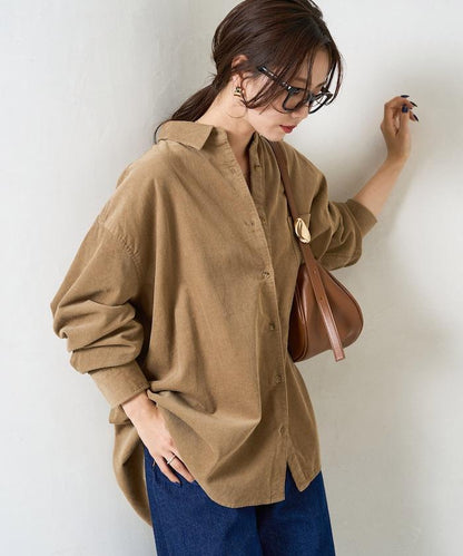 燈芯絨寬鬆襯衫