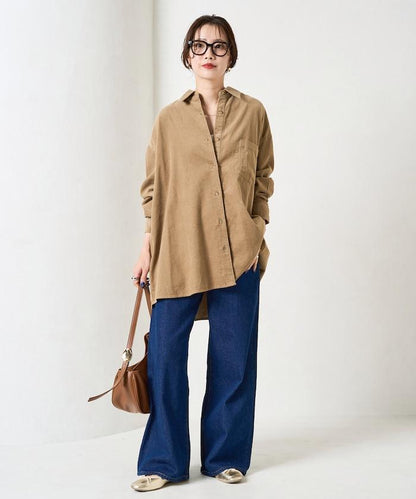 燈芯絨寬鬆襯衫