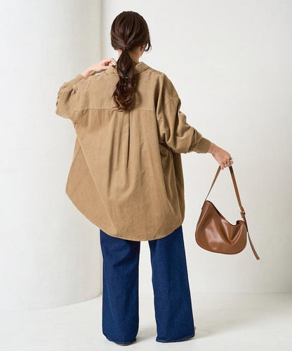 燈芯絨寬鬆襯衫