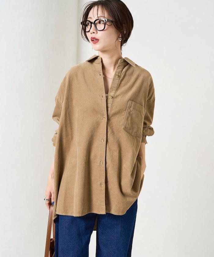 燈芯絨寬鬆襯衫