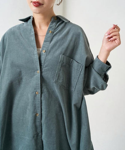 燈芯絨寬鬆襯衫