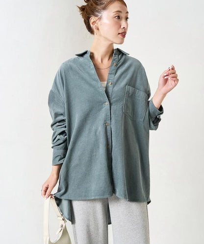 燈芯絨寬鬆襯衫