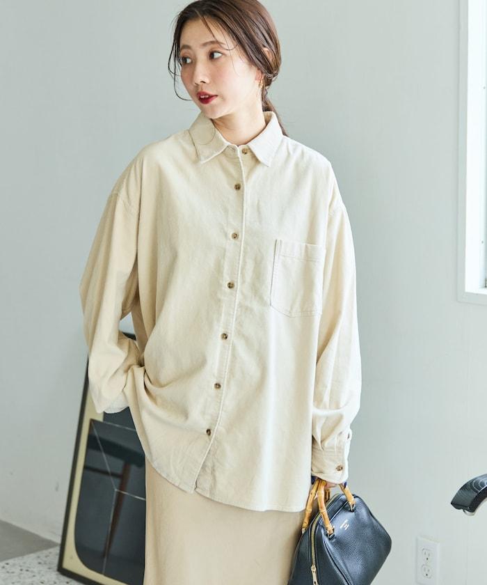 燈芯絨寬鬆襯衫