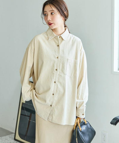 燈芯絨寬鬆襯衫